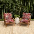 thumbnail image 3 of ARDEN earthFIBER Outdoor Deep Seat Cushion Set, 24 x 24, Water repellent, Fade Resistant, Deep Seat Bottom and Back Cushion for Chair, Sofa 24 x 24, Luau Red Tropical Floral, 3 of 8