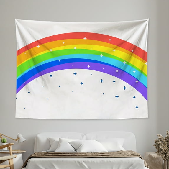 Blingpainting Tapestry Bohemian Retro Colorful Rainbow Tapestries for Kids Girls Bedroom Classroom Blanket College Dorm Home Decor 85X70 Inch