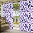 thumbnail image 2 of Outdoor Curtains for Patio Waterproof Purple Leaves Indoor/Outdoor Curtain Tiebacks Spring Leaf Plants Privacy Curtain Sun Block Grommet Drapes for Pergolas Gazebo Porch Balcony 2 Panel 54x108 Inch, 2 of 9