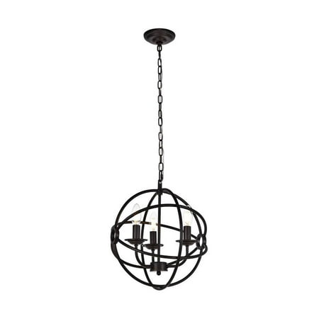 

14 in. 3-Light Pendant in Dark brown