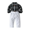 thumbnail image 4 of BULLPIANO Toddler Dress Suit Baby Boys Clothes Sets Long Sleeve Bow Tie T-shirt Suspenders Pants Gentleman Suit Outfits, 4 of 9