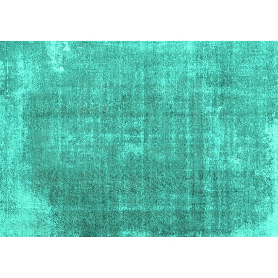 Ahgly Company Machine Washable Indoor Rectangle Abstract Turquoise Blue Contemporary Area Rugs, 2' x 3'