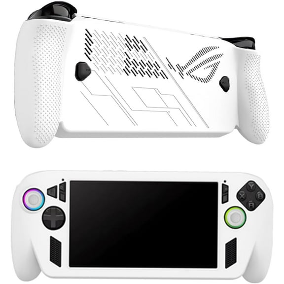 Compatible with ROG Xbox Ally X,Soft and Skin Friendly Silicone Material, Shock-Absorbing and Anti Drop Protection Soft Shell,with 2 Pack Thumb Grips,White
