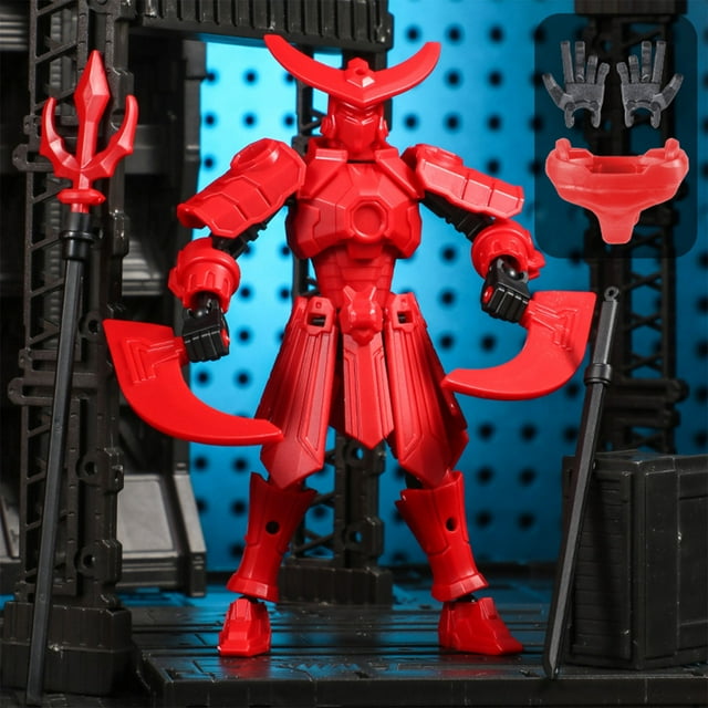 QIPOPIQ Cool Fighting Action Figure 3D Printing Set, Movable Joint Robot Activity Model with Accessories, Creative Action Robot Desktop Ornaments