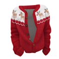 thumbnail image 4 of Women's Art Print Comfort Cardigan Button Christmas Cardigan, 4 of 4