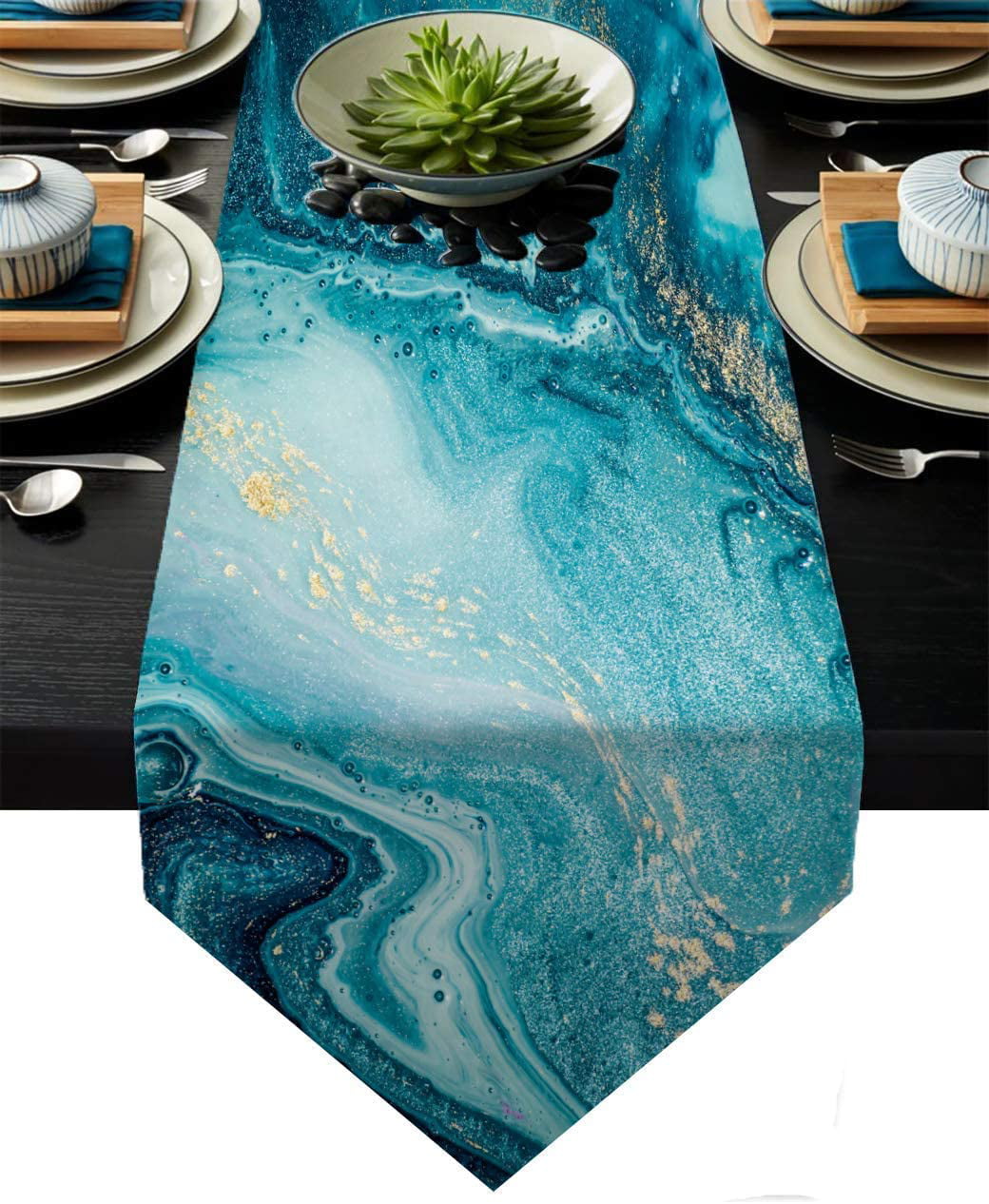 Rectangle Table Cloth Runner Polyester for Office Kitchen Dining Wedding Party Home Coffee Table Animal Zebra Print Butterfly Table Runner 13x90 inch