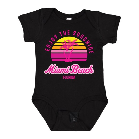 Inktastic Summer Enjoy the Sunshine Miami Beach Florida in Pink Boys or Girls Baby Bodysuit