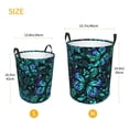 thumbnail image 3 of Balery Blue Floral with Butterflies Cesta de ropa redonda con asas, impermeable, independiente, para ropa, juguetes, dormitorio y familia-Small, 3 of 6