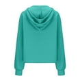 thumbnail image 5 of IROINNID Hoodie for Women Solid Casual Pullover Loose Long Sleeve Fall Basic Hoodie with Zipper Pocket,Blue, 5 of 6