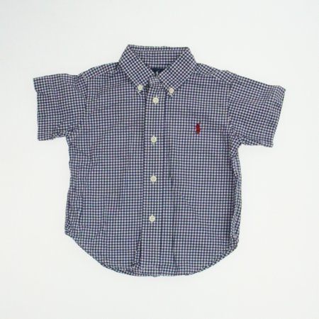 

Pre-owned Ralph Lauren Boys Blue | White | Check Button Down Short Sleeve size: 12-18 Months