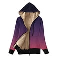 thumbnail image 2 of Manteau de Veste à Manches Longues à Capuche Imprimée et en Molleton Composite pour Femmes, 2 of 5