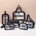 thumbnail image 3 of XYCCA 1/3/6Pcs Travel Portable Clear Cosmetic Bag Letters Print Waterproof Makeup Storage Pouch Handbag Zippered Large Capacity Toiletry Organizer Handbag Organizer-4605, 3 of 5