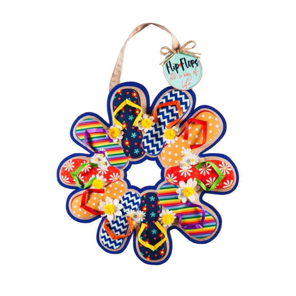 Evergreen Door Decor Flip Flop Life Door Decor, 18'' x 18'' inches