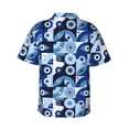thumbnail image 3 of Balery Evil Eye Print Men's Hawaiian Shirts Short Sleeve Beach Shirt Relaxed Fit Vacation Button Down Shirts-, 3 of 9