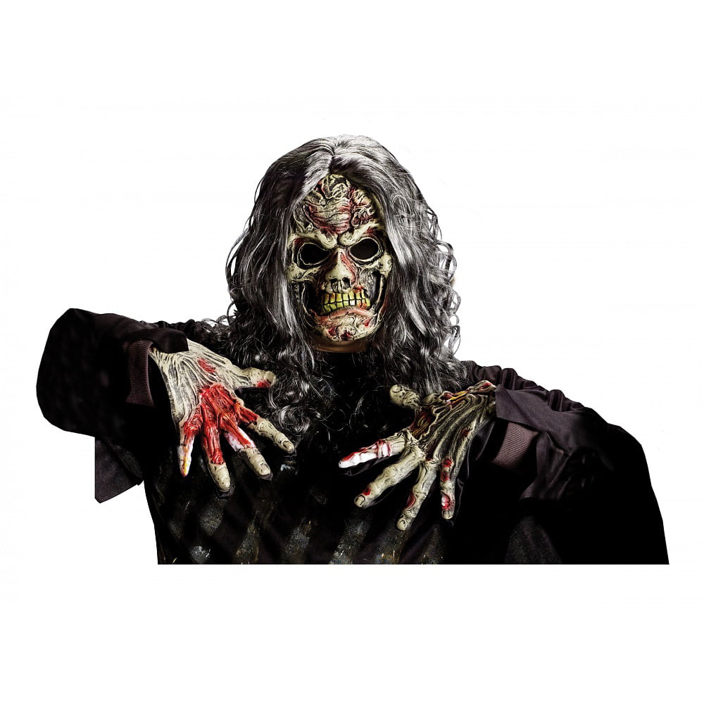 Zombie Mask and Gloves Scary Halloween Fancy Costume Accessory 