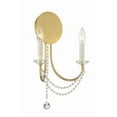 thumbnail image 2 of Crystorama Delilah 2 Light Aged Brass Wall Mount - 12.25"W x 16"H x 4.75"D, 2 of 8