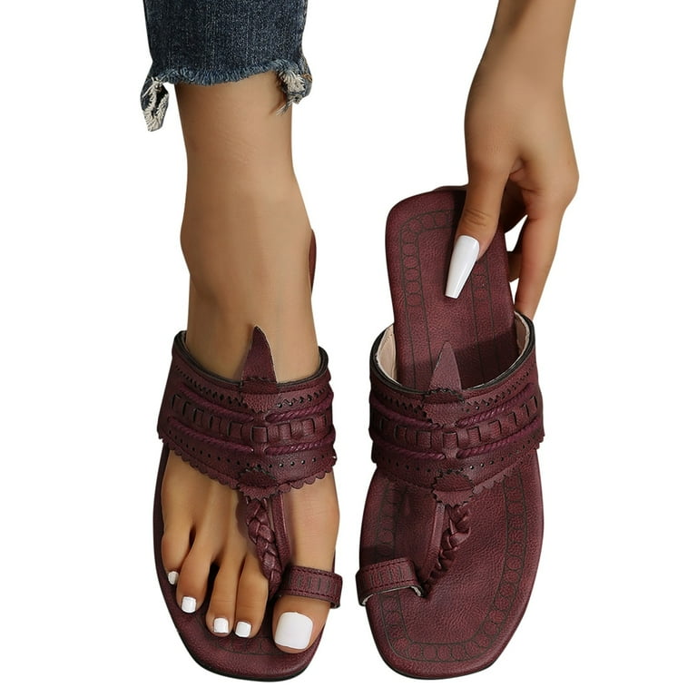 FZM Women shoes Women Flats Sandals Summer Thong Dress Shoes