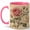 Pink, variant on Vintage Rose Flower Coffee Mug, Pink Cream Botanical Floral Illustration Design, 11 oz Ceramic Cup