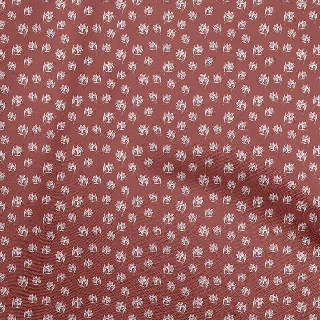 oneOone Rayon Red Fabric Floral Sewing Material Print Fabric By The Yard 56 Inch Wide