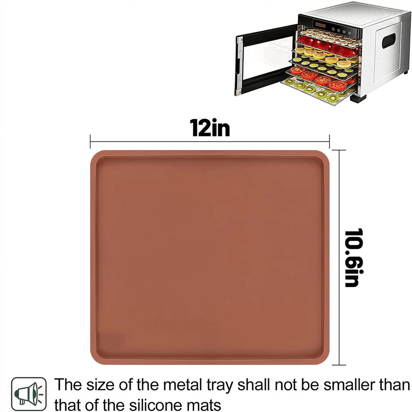 8PCS Silicone Dehydrator Mats with Edge - Silicone Sheets Compatible , Nonstick Silicone Tray Liner, High Temperature