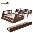 thumbnail image 3 of BELLEMAVE Twin over Full Bunk Bed with there drawer, bulid in ladder and storage stairs, Convertible into 2 beds, bunk bed /Wood Bunk Bed for Teens(Espresso), 3 of 11