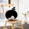 thumbnail image 5 of LALILO Throw Pillow Covers Woman Afro Hair Afro Avatar Big Black Cushion Cover 18" x 18", 2 Pack, 5 of 6