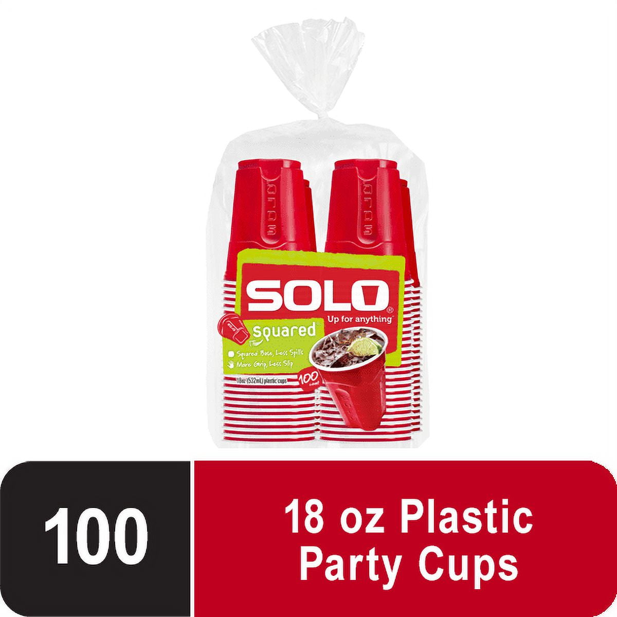 Red Solo Disposable Plastic Cups 18oz 100-Count (Pack of 20)