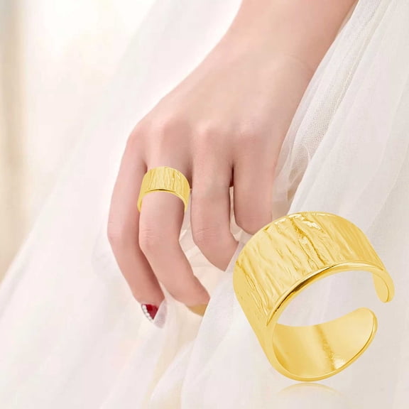 KDSJSXW Anillos Para Mujer Simple Temperament Silver Ring Female Fashion Personality Ring Ring Girlfriends Hand Jewelry Simple Ladies Ring Set for Women Jewelry for Women (Gold,One Size)