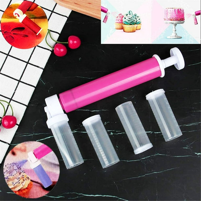 Manual Airbrush for Cake Glitter Decorating Tools, Durable and Easy to  Clean DIY Cake Airbrush makeup kit with 4 Pcs Vial, Glitter Pump for Cakes,  Cupcakes and Desserts Decorating 