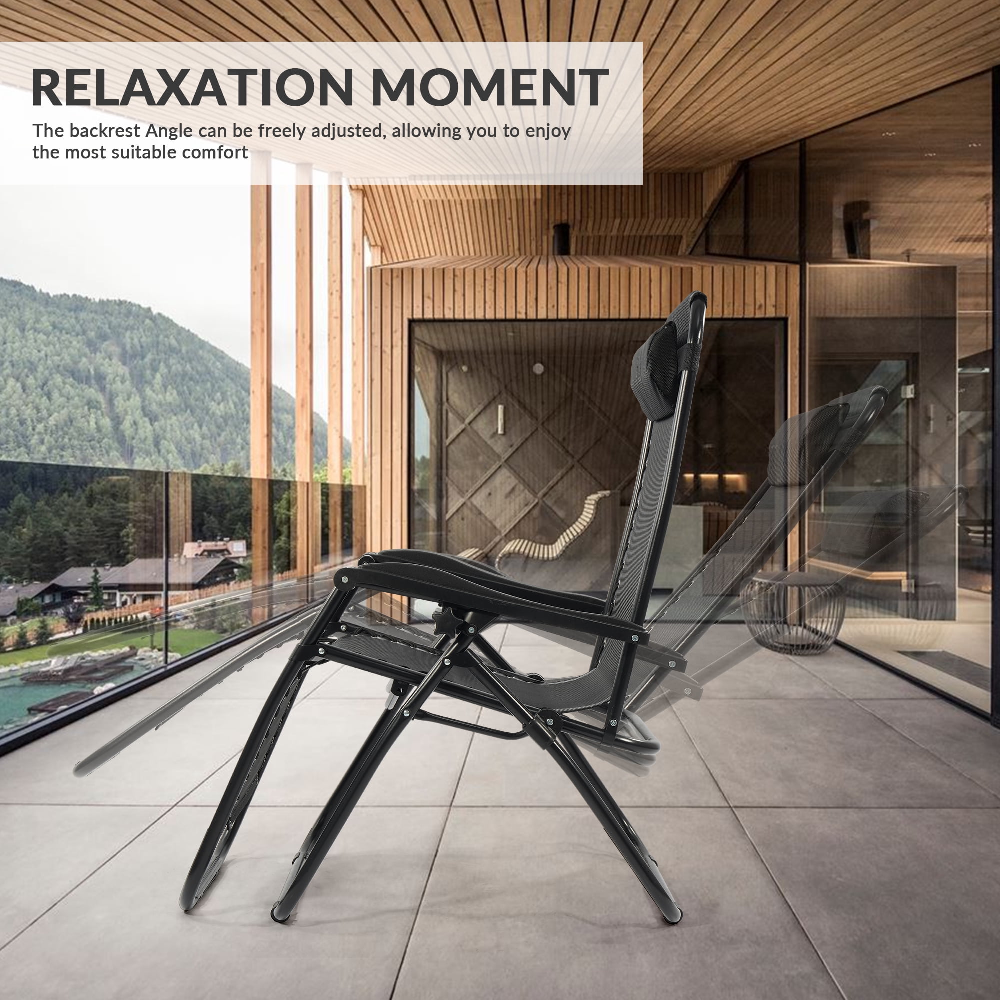 Everyday Essentials Adjustable Zero Gravity Lounge Chair Recliners for Patio