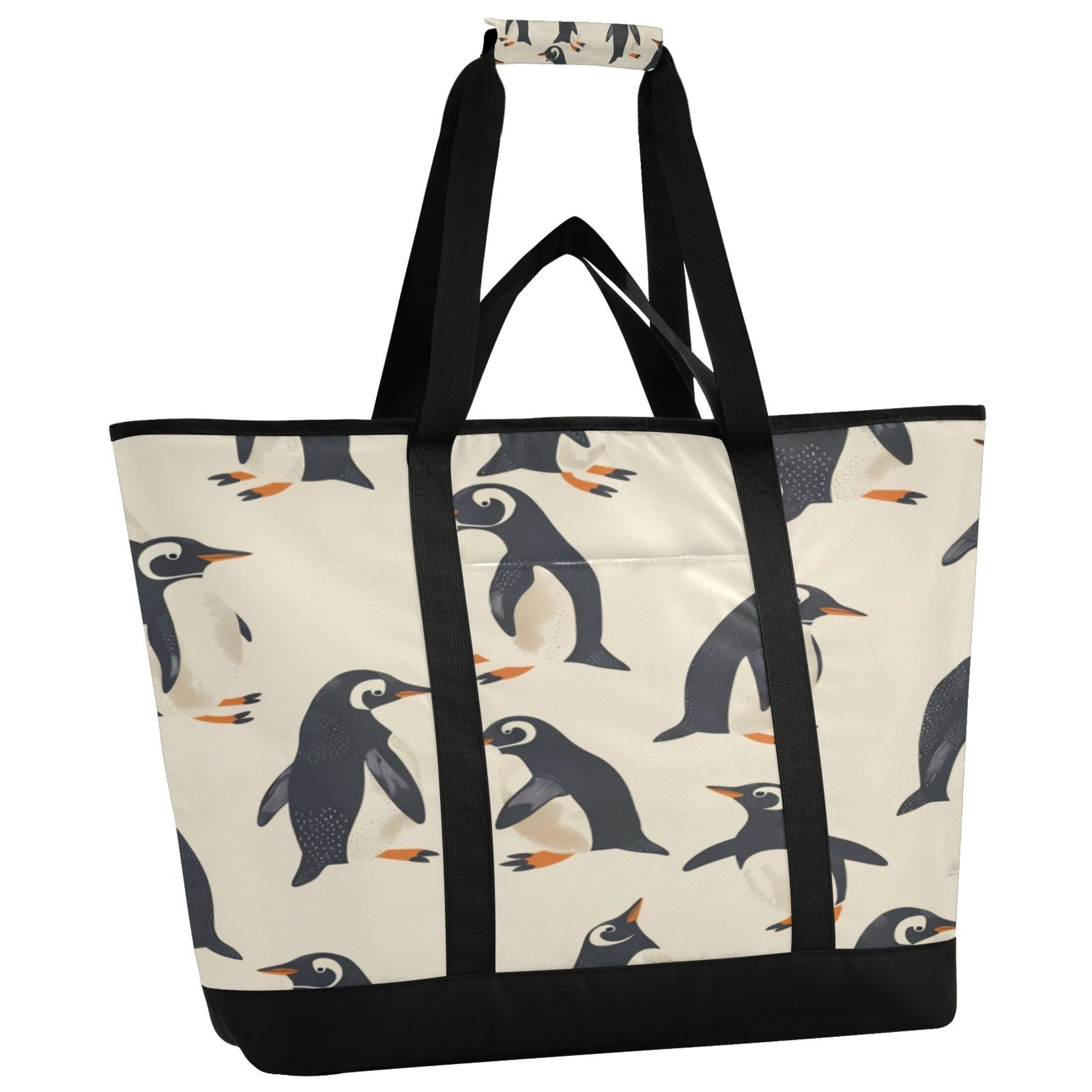 Large Hand-held Ice Pack Picnic Bag Insulation and Refrigeration Suitable for Shopping Picnics and Camping Cute Penguin