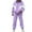 Purple, variant on qolati Women's Two Piece Outfits Casual Long Sleeve Zipper Sweatshirts Jackets Tracksuit Casual Color Block Print Sweatsuit Workout Set with Pockets