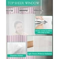 thumbnail image 4 of No Hook Shower Curtain with Snap-in Liner, Purple Striped Waterproof Fabric Bathroom Curtains, Modern Simple Farmhouse Beige Vintage Bath Curtains & Mesh Top Window 72"x78" Long, 4 of 6