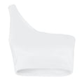 thumbnail image 5 of Outfmvch crop tops for women Ladies Single Shoulder Crop Sport Bra Slim Camis Tank Vest womens tops tank top for women crop tops White, 5 of 9