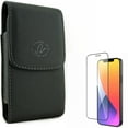 thumbnail image 1 of Screen Protector & Case Belt Clip for iPhone 12 Pro Max - Combo with Anti-Glare Tempered Glass Matte 3D & Leather Holster Cover Pouch, 1 of 12