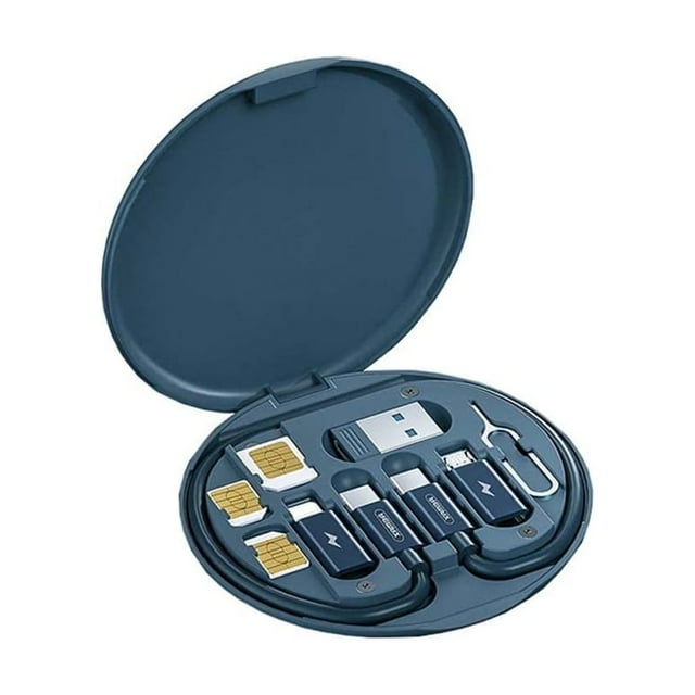 Caja de almacenamiento portátil para cables de datos, minidispositivos digitales multifuncionales, adaptador inteligente universal para viajes.
