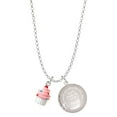 thumbnail image 1 of Delight Jewelry Resin Mini White Cupcake with Pink Frosting To the World You are a Mother Locket Necklace, 1 of 4