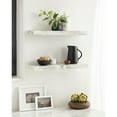 thumbnail image 2 of Kate and Laurel Havlock Modern Faux Marble Floating Shelves, Set of 2, 22 x 6, White, Transitional Functional Bathroom and Kitchen Shelves for Dorm Storage or Apartment Decor, 2 of 9