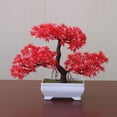 thumbnail image 1 of Bewildely NUEVAS Plantas Artificiales Bonsai Plantas de Maceta de Árbol Pequeño Decoración Yunsong Rojo, 1 of 3