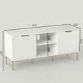 thumbnail image 4 of Modern TV Stand with Wave-Design Doors, Open Shelf & Adjustable Shelf - Stylish and Functional for Your Living Room, 4 of 15