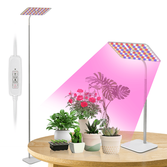 BESTVA 18W Grow Lights for Indoor Plants with Stand, Full Spectrum LED Plant Light for Indoor Plants,12-59 Inches Height Adjustable Growing Lamp with Auto On/Off Timer 4H/8H/12H, 4 Dimmable Brightnes