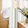 thumbnail image 4 of No Hook Shower Curtain, Sage Green Striped Shower Curtains for Bathroom with See Through Top Window, Modern Minimalist Lines Art Waterproof & Washable Bath Curtain Stall 48"x72", 4 of 9