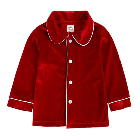 

Honeeladyy Winter Coats Children s Clothing Christmas Boys And Girls Pajamas Suit Girls Dress Autumn And Winter Gold Velvet Long-sleeved Home Service Red Clearance under 10$