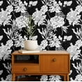 thumbnail image 2 of S4Sassy Peel & Stick Vinyl Wallpaper, Bold Monochrome Bloom Wallpaper Contact Paper Waterproof - Black, 25"X 60", Textured Finish, Removable Wall Covering For Home Decor In Bedrooms, Cabinets, 2 of 9