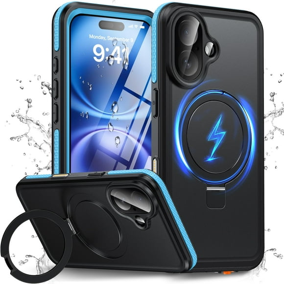 Funda impermeable Oterkin para iPhone 16, IP68, con soporte magnético