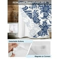 thumbnail image 3 of No Hook Cloth Fabric Shower Curtain with Snap in Liner, Lake Blue Floral Waterproof Shower Curtains Set with See Through Top Window, Vintage Abstract Ethnic Tribe Art Bath Curtains Shower 54"x78", 3 of 6