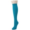 thumbnail image 2 of MeMoi Serenity Cable & Lace Knee High Cotton Blend Socks - Womens - Female, 9-11, Ocean Depths, 2 of 2