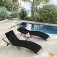 thumbnail image 7 of VRQNDHT Patio Chaise Lounge Set 3 Pieces Outdoor Lounge Chair with Rattan Adjustable Backrest Armrest and  for Beach Patio Sand  for Poolside Backyard Porch, 7 of 7