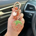 thumbnail image 1 of LLavero de corazón rojo fresa con diamantes de imitación de arcilla para mujer y niña, joyería de fruta, llavero de coche bonito, llaveros para mujer xuanjing unisex, 1 of 2