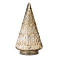 thumbnail image 2 of Glass Ribbed Christmas Tree Tabletop Decoration, Gold, 7.9", by My Texas House, 2 of 5